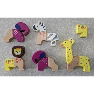 Kumba Magnetic Blocks Elephant(2), Lion, Giraffe, Zebra